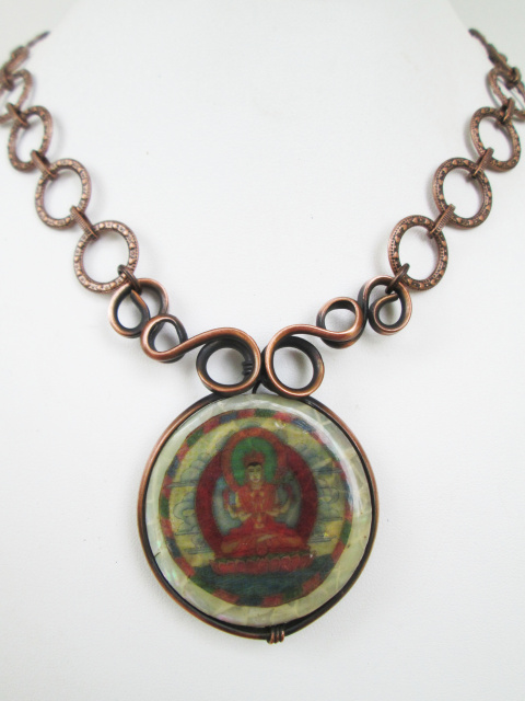 Mother of Pearl Necklace with Thai Buddha 
